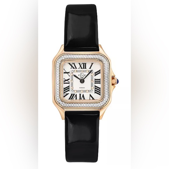 Gevril Accessories - Gevril GV2 Women’s Milan Swiss quartz watch, black leather straps and diamonds